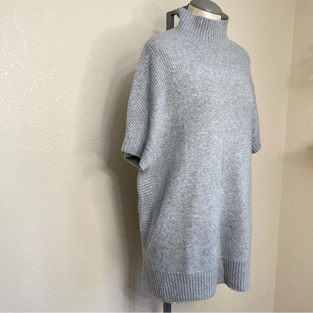 Isaac Mizrahi Gray Cashmere Mock Neck Sweater Poncho XS/S NWOT